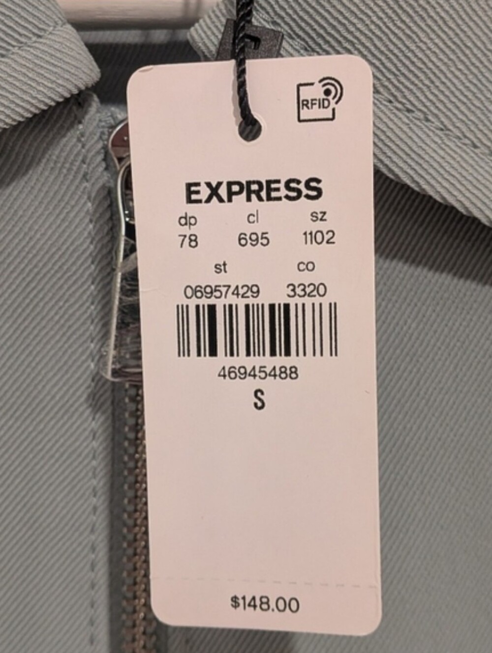NWT Express Light Sage Bomber Cargo Jacket (size small) lightweight for fall - Picture 4 of 12